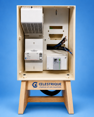 COFFRET DE CHANTIER TRIPHASE 18/36KWS SUR TERRAIN VIABILISE